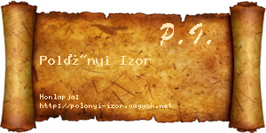 Polónyi Izor névjegykártya